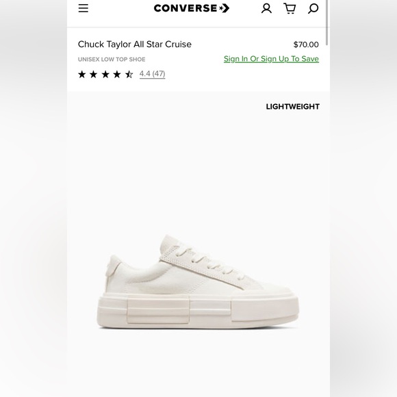 White Converse All Star Cruise Platform - Picture 7 of 7